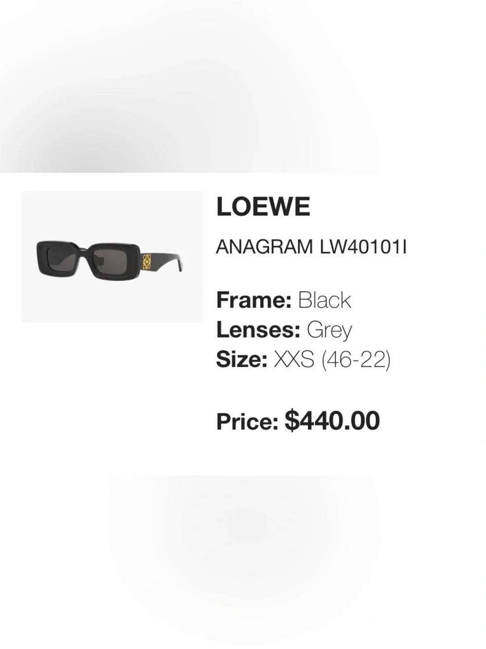 Loewe Black Sunglasses with Gold Anagram Detail